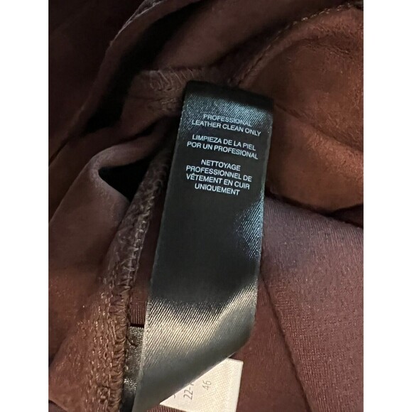 WHBM Genuine Suede & Ponte Knit The Legging  Women's 4  Side Zip Mid-Rise Brown - Picture 10 of 14